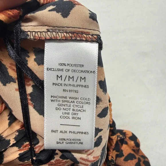 Natori Leopard Print Pajama Set Wide Leg Crop Pants Top M Lounge Chic Resort - Picture 8 of 13